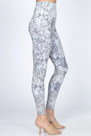 B4292DB High Waist Full Length Legging Ombre Distressed Floral